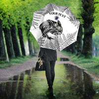 Custom New Zealand Kiwi Football Umbrella Aotearoa Silver Fern - Polynesian Pride