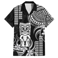 Hawaii Ku God Family Matching Off The Shoulder Long Sleeve Dress and Hawaiian Shirt Kakau Mix Polynesian Tattoo