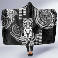 Hawaii Ku God Hooded Blanket Kakau Mix Polynesian Tattoo LT14 One Size Black - Polynesian Pride