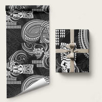 Hawaii Ku God Wrapping Paper Kakau Mix Polynesian Tattoo LT14 58" × 23" Black - Polynesian Pride