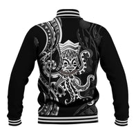 Black Hawaii Kanaloa God Baseball Jacket Hawaiian Octopus LT14 - Polynesian Pride