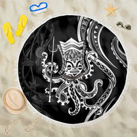 Black Hawaii Kanaloa God Beach Blanket Hawaiian Octopus LT14 One Size 150cm Black - Polynesian Pride