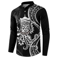 Black Hawaii Kanaloa God Button Sweatshirt Hawaiian Octopus LT14 - Polynesian Pride