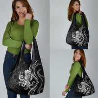 Black Hawaii Kanaloa God Grocery Bag Hawaiian Octopus