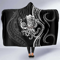 Black Hawaii Kanaloa God Hooded Blanket Hawaiian Octopus LT14 One Size Black - Polynesian Pride