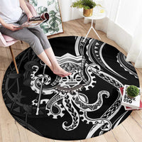Black Hawaii Kanaloa God Round Carpet Hawaiian Octopus LT14 - Polynesian Pride