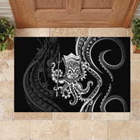 Black Hawaii Kanaloa God Rubber Doormat Hawaiian Octopus LT14 Black - Polynesian Pride