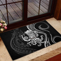 Black Hawaii Kanaloa God Rubber Doormat Hawaiian Octopus LT14 - Polynesian Pride