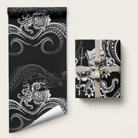 Black Hawaii Kanaloa God Wrapping Paper Hawaiian Octopus LT14 58" × 23" Black - Polynesian Pride