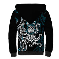 Turquoise Hawaii Kanaloa God Sherpa Hoodie Hawaiian Octopus LT14 - Polynesian Pride