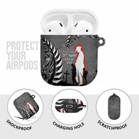 New Zealand ANZAC Day AirPods Case 25th April Silver Fern With Poppy - Polynesian Pride