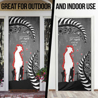 New Zealand ANZAC Day Door Cover 25th April Silver Fern With Poppy - Polynesian Pride