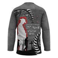 New Zealand ANZAC Day Hockey Jersey 25th April Silver Fern With Poppy - Polynesian Pride