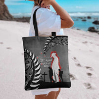New Zealand ANZAC Day Tote Bag 25th April Silver Fern With Poppy - Polynesian Pride