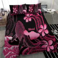 Aloha Hawaii Maui Bedding Set Valley Isle Humpback Whale Black