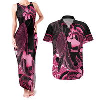 Aloha Hawaii Maui Couples Matching Tank Maxi Dress and Hawaiian Shirt Valley Isle Humpback Whale Black LT14 Black - Polynesian Pride