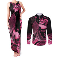 Aloha Hawaii Maui Couples Matching Tank Maxi Dress and Long Sleeve Button Shirt Valley Isle Humpback Whale Black LT14 Black - Polynesian Pride