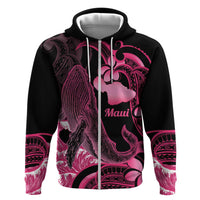 Aloha Hawaii Maui Zip Hoodie Valley Isle Humpback Whale Black LT14 Zip Hoodie Black - Polynesian Pride