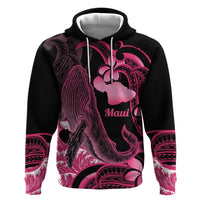 Aloha Hawaii Maui Zip Hoodie Valley Isle Humpback Whale Black LT14 Pullover Hoodie Black - Polynesian Pride