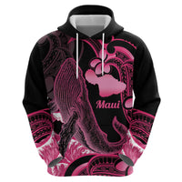 Aloha Hawaii Maui Zip Hoodie Valley Isle Humpback Whale Black LT14 - Polynesian Pride