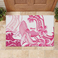 Aloha Hawaii Maui Rubber Doormat Valley Isle Humpback Whale White LT14 White - Polynesian Pride