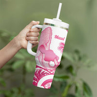 Aloha Hawaii Maui Tumbler With Handle Valley Isle Humpback Whale White LT14 - Polynesian Pride