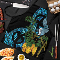 Turquoise New Zealand Kowhai And Piwakawaka Apron Maori Ngaru Paua Shell - Polynesian Pride