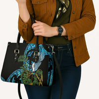 Turquoise New Zealand Kowhai And Piwakawaka Leather Bag Maori Ngaru Paua Shell - Polynesian Pride