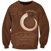 Vanuatu Indipendens Dei Sweatshirt Yumi Sand Drawing Turtle Mix Lapita LT14 Unisex Brown - Polynesian Pride