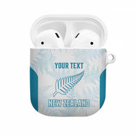 Custom New Zealand Silver Fern Football AirPods Case Come On All White - Polynesian Pride