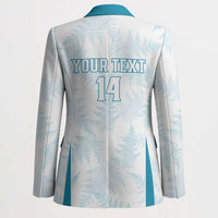 Custom New Zealand Silver Fern Football Blazer Come On All White - Polynesian Pride