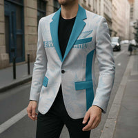 Custom New Zealand Silver Fern Football Blazer Come On All White - Polynesian Pride