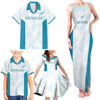Custom New Zealand Silver Fern Football Family Matching Tank Maxi Dress and Hawaiian Shirt Come On All White