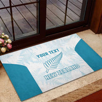 Custom New Zealand Silver Fern Football Rubber Doormat Come On All White