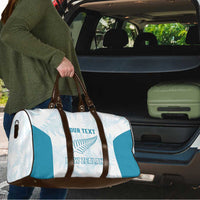 Custom New Zealand Silver Fern Football Travel Bag Come On All White - Polynesian Pride