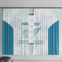 Custom New Zealand Silver Fern Football Window Curtain Come On All White