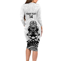 Custom Aotearoa Football Family Matching Long Sleeve Bodycon Dress and Hawaiian Shirt NZ Maori Tiki Go Champions