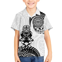 Custom Aotearoa Football Family Matching Off The Shoulder Long Sleeve Dress and Hawaiian Shirt NZ Maori Tiki Go Champions