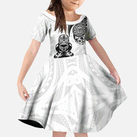 Custom Aotearoa Football Family Matching Short Sleeve Bodycon Dress and Hawaiian Shirt NZ Maori Tiki Go Champions