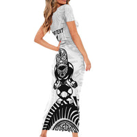 Custom Aotearoa Football Family Matching Short Sleeve Bodycon Dress and Hawaiian Shirt NZ Maori Tiki Go Champions