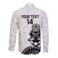 Custom Aotearoa Football Long Sleeve Button Shirt NZ Maori Tiki Go Champions