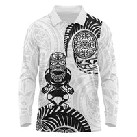 Custom Aotearoa Football Long Sleeve Polo Shirt NZ Maori Tiki Go Champions