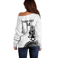 Custom Aotearoa Football Off Shoulder Sweater NZ Maori Tiki Go Champions