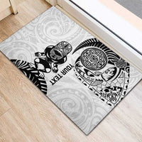 Custom Aotearoa Football Rubber Doormat NZ Maori Tiki Go Champions