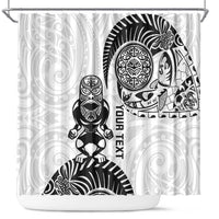 Custom Aotearoa Football Shower Curtain NZ Maori Tiki Go Champions
