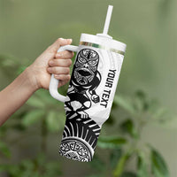 Custom Aotearoa Football Tumbler With Handle NZ Maori Tiki Go Champions