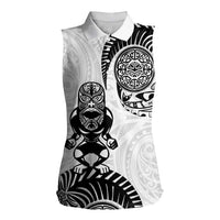 Custom Aotearoa Football Women Sleeveless Polo Shirt NZ Maori Tiki Go Champions