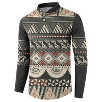 Vintage Bula Fiji Masi Button Sweatshirt Fijian Tapa Cloth - Polynesian Pride