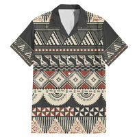 Vintage Bula Fiji Masi Family Matching Mermaid Dress and Hawaiian Shirt Fijian Tapa Cloth - Polynesian Pride