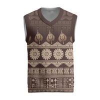 Bula Fiji Iri ni Meke Christmas Knitted V-Neck Vest Kuvui Fijian Masi - Polynesian Pride
